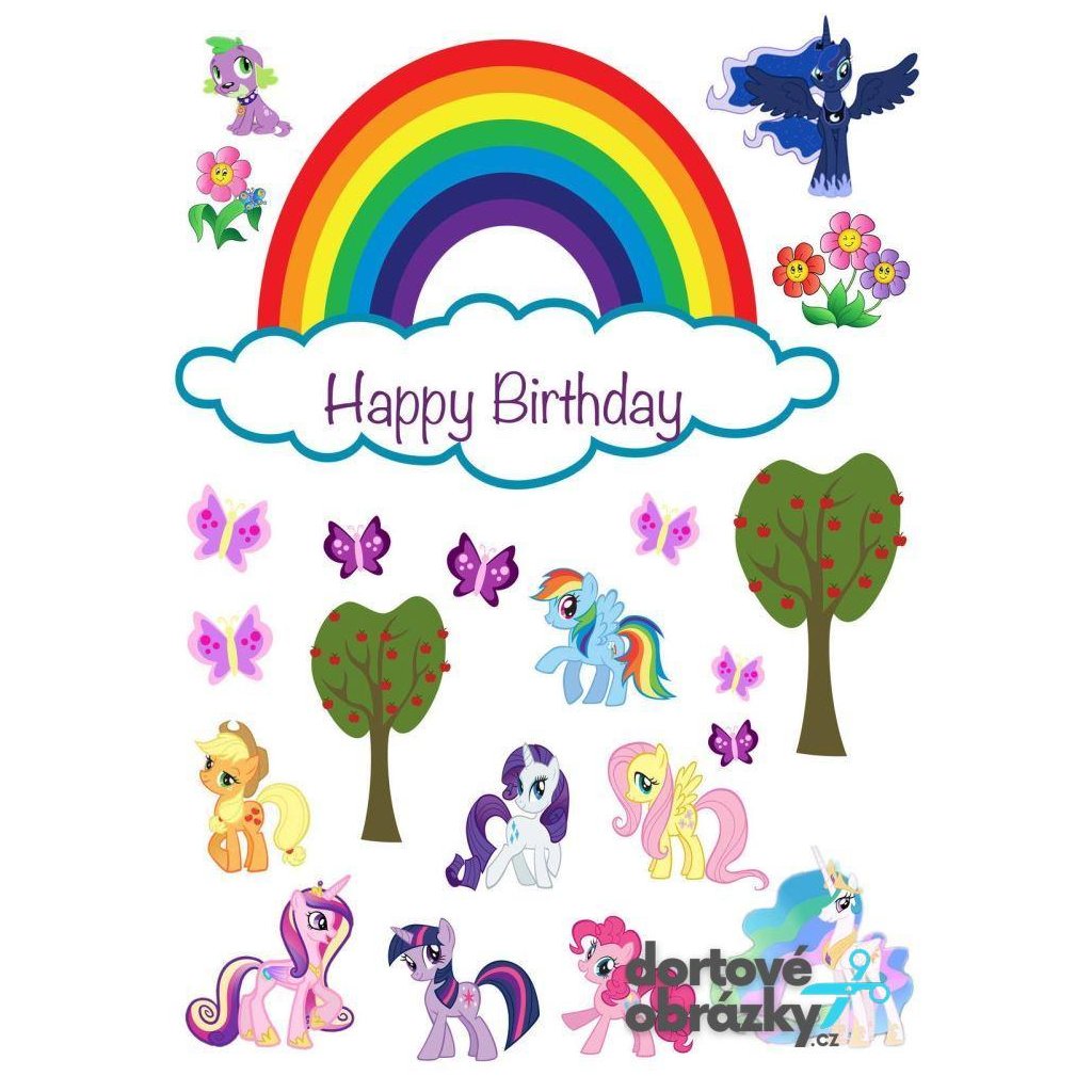 Jedlý papír  MŮJ MALÝ PONY (● velikost formát A4 (25x20cm) ☝, ● materiál FONDÁNOVÝ DECORLIST ✴️)