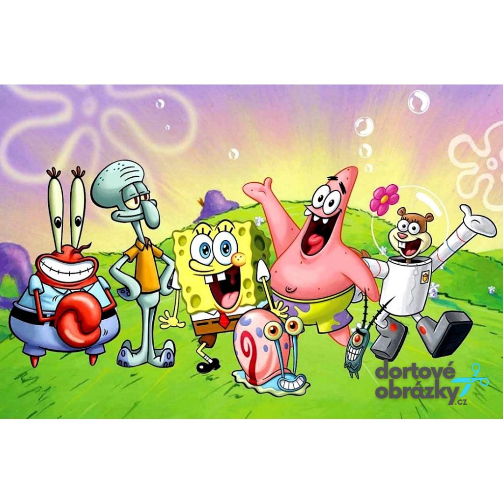 Jedlý papír  SPONGEBOB (● velikost formát A4 (25x20cm) ☝, ● materiál FONDÁNOVÝ DECORLIST ✴️)