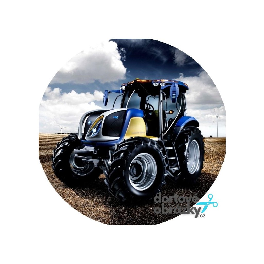 Jedlý papír  TRAKTOR (● velikost průměr 20 cm ☝, ● materiál FONDÁNOVÝ DECORLIST ✴️)