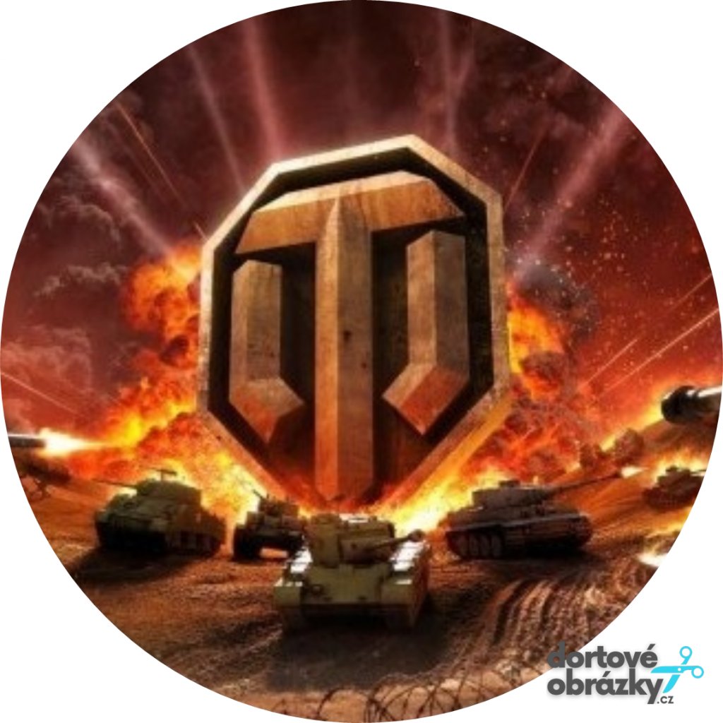 Jedlý papír  WORLD OF TANKS (● velikost průměr 20 cm ☝, ● materiál FONDÁNOVÝ DECORLIST ✴️)