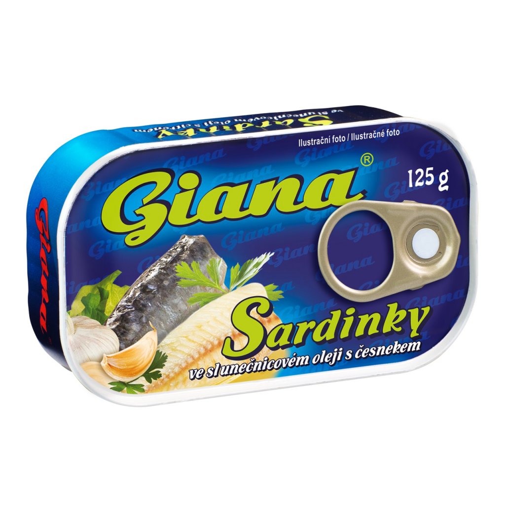 360641 giana sardinky v oleji s cesnekem 124 g