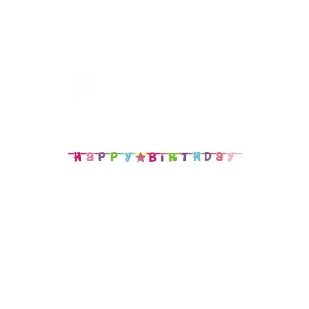 Party nápis girl Happy Birthday 180 cm  /BP