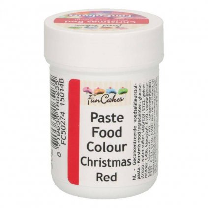Gelová barva vánoční červená 30g - FunCakes  | Skvělé pro Váš domácí dort