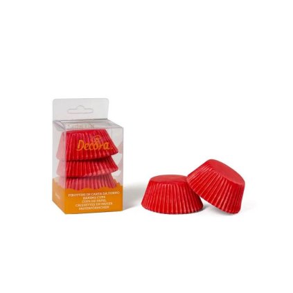 Košíčky na muffiny červené 75ks 5x3,2cm - Decora  | Cukrářské potřeby