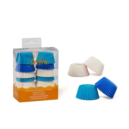 Košíčky na muffiny mini modro bílé 200ks 3,2x2,2cm - Decora  | Cukrářské potřeby