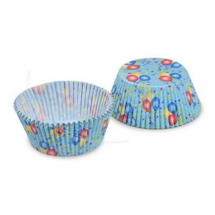 Košíčky na muffiny Modré s balónky 5 x 3 cm (40 ks) /D_65596