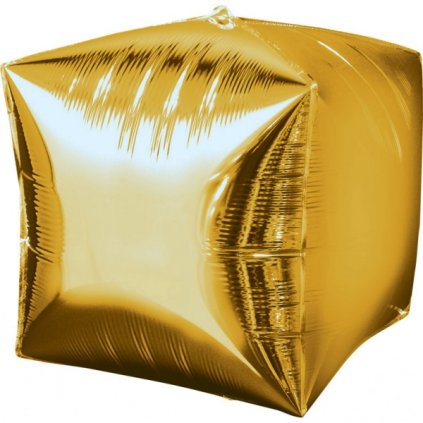 Foliový balonek kostka zlatá 38 x 38 cm  /BP