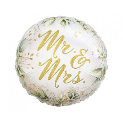 Foliový balonek květiny - Mr a Mrs 45 cm  /BP