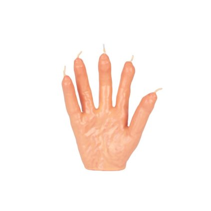 Halloweenská svíčka ve tvaru ruky - krvavý efekt 16 cm  /BP