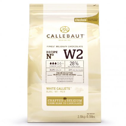 Čokoláda W2 bílá 28% 2,5kg - Callebaut  | Skvělé pro Váš domácí dort