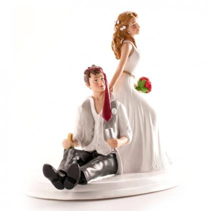 Svatební figurka na dort 14cm opilý ženich - Dekora  | Cukrářské potřeby