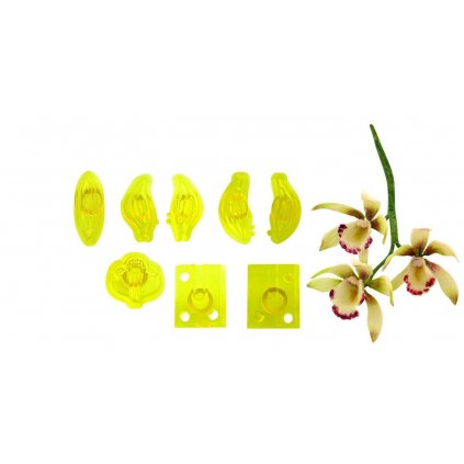 Vykrajovátka 8ks – malá orchidej Cymbidium - PME  | Cukrářské potřeby