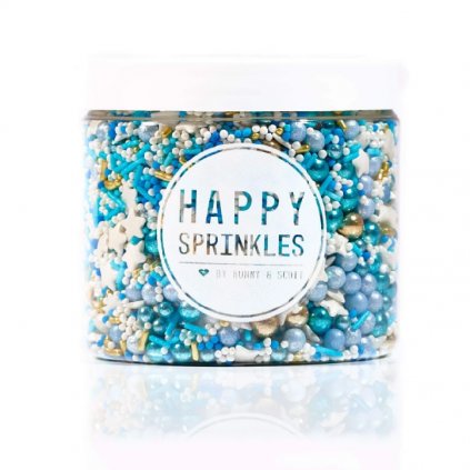 Zdobení hvězdičky a perličky 90g modré - Happy Sprinkles  | Skvělé pro Váš domácí dort