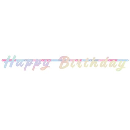 Party nápis perleťový - Happy Birthday 130 cm  /BP