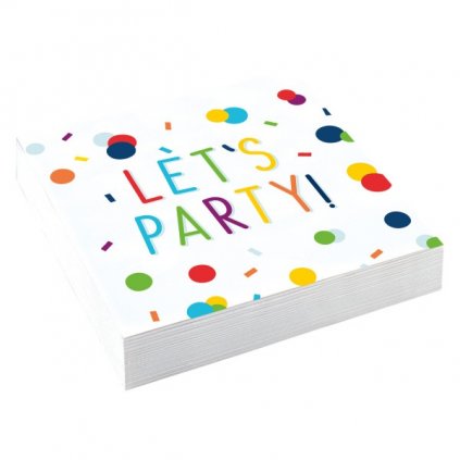 Papírové ubrousky Rainbow Confetti - Lets Party 20 ks  /BP