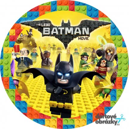 LEGO - BATMAN (● velikost průměr 20 cm ☝, ● materiál FONDÁNOVÝ DECORLIST ✴️)