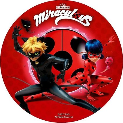 Jedlý papír  MIRACULOUS - KOUZELNÁ BERUŠKA A ČERNÝ KOCOUR