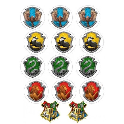 Jedlý papír  HARRY POTTER CUPCAKES KOLEJE MIX