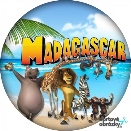 Jedlý papír  MADAGASCAR (● velikost průměr 20 cm ☝, ● materiál FONDÁNOVÝ DECORLIST ✴️)