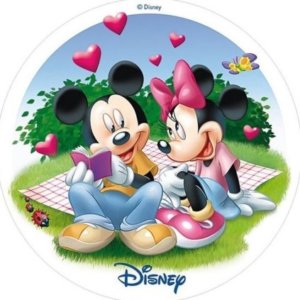 Jedlý papír  MICKEY A MINNIE - ZAMILOVANÍ