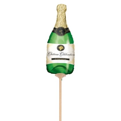 Balónky na tyčku - Láhev šampaňského 23 cm - 5 ks  /BP