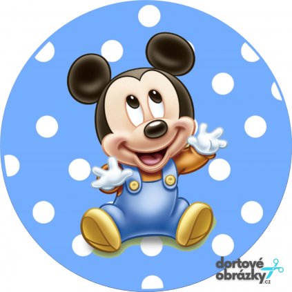 MICKEY MOUSE - PUNTÍKY (● velikost průměr 20 cm ☝, ● materiál FONDÁNOVÝ DECORLIST ✴️)