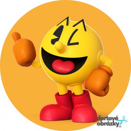 Jedlý papír  PACMAN (● velikost průměr 20 cm ☝, ● materiál FONDÁNOVÝ DECORLIST ✴️)