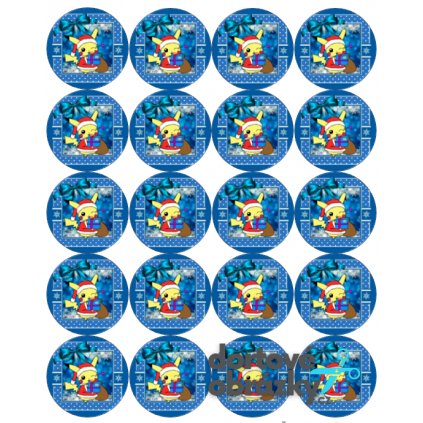 Jedlý papír  POKÉMON - VÁNOCE (● materiál FONDÁNOVÝ DECORLIST ✴️)
