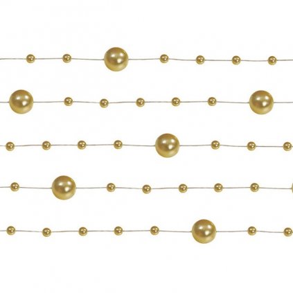 Perličky na vlasci zlaté 5 x 130 cm  /BP