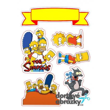 Jedlý papír  SIMPSONOVI (● velikost formát A4 (25x20cm) ☝, ● materiál FONDÁNOVÝ DECORLIST ✴️)