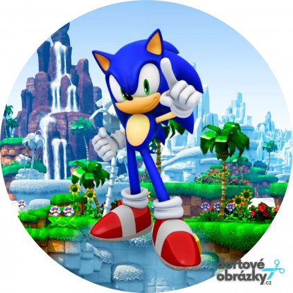 Jedlý papír  SONIC (● velikost průměr 20 cm ☝, ● materiál FONDÁNOVÝ DECORLIST ✴️)