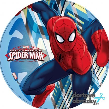 Jedlý papír  SPIDERMAN (● velikost průměr 20 cm ☝, ● materiál FONDÁNOVÝ DECORLIST ✴️)