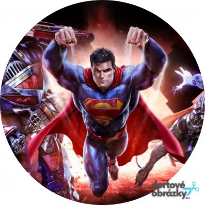 Jedlý papír  SUPERMAN (● velikost průměr 20 cm ☝, ● materiál FONDÁNOVÝ DECORLIST ✴️)