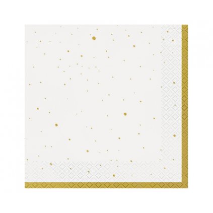 Papírové ubrousky - zlaté rámeček a tečky 20 ks  /BP