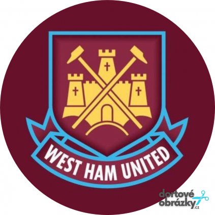 Jedlý papír  WEST HAM UTD (● velikost průměr 20 cm ☝, ● materiál FONDÁNOVÝ DECORLIST ✴️)