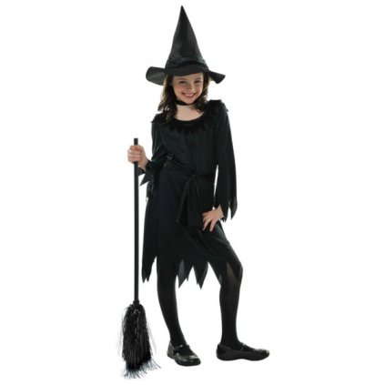 Dětský kostým pravá čarodějka 8 až 10 let - 128 - 140 cm  /BP