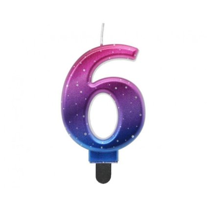 271950 1 svicka dortova cislice 6 nocni obloha metalicka 8 cm