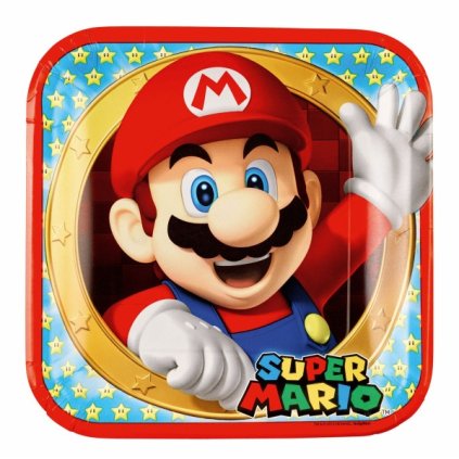 0021300 eko papirove party talire super mario 23 cm 600