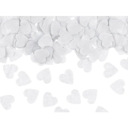 Papírové konfety srdíčka bílá 1,6 x 1,6 cm - 15g  /BP