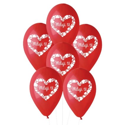 Latexové balonky Miluji tě CZ 30 cm - 6 ks  /BP