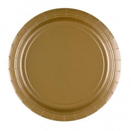 EKO Papírové talíře zlaté 23 cm - 8 ks  /BP