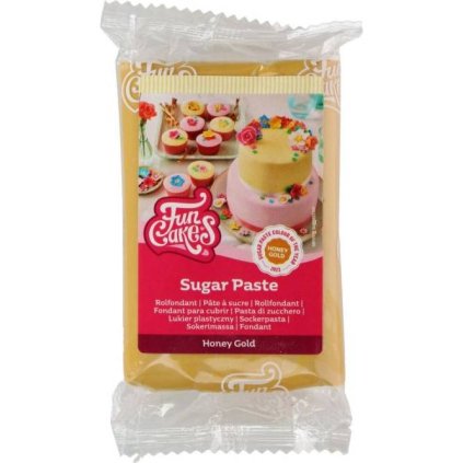 276825 3 potahovaci hmota medove zlata 250g funcakes