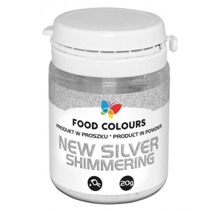 Jedlá prachová perleťová barva Food Colours New Silver (20 g) Stříbrná /D_WS-P-152