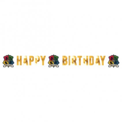 Party nápis Harry Potter Happy Birthday - Bradavické koleje 180 x 13 cm  /BP