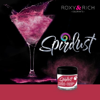 Metalická barva do nápojů Spirdust fialová fuchsie 1,5g - Roxy and Rich  | Skvělé pro Váš domácí dort