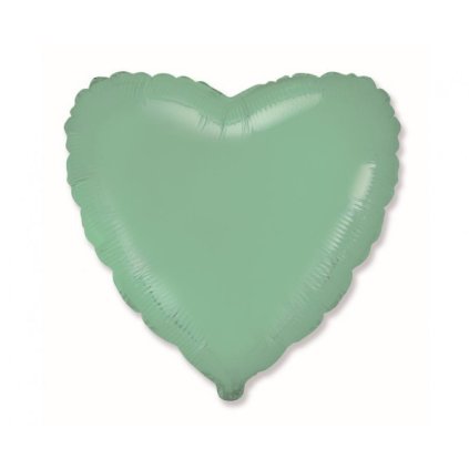 Foliový balonek srdce macaron mint 45 cm - Nebalený  /BP