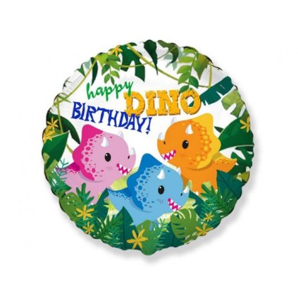 Foliový balonek Dino - Happy Birthday 45 cm - Nebalený  /BP