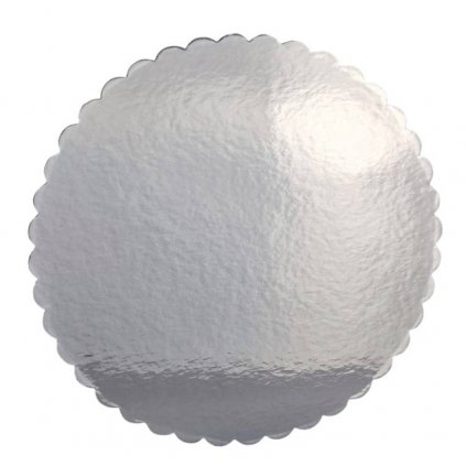 4Cake Tác hrubý vlnka stříbrný kruh 22 cm (1 ks) /D_7089