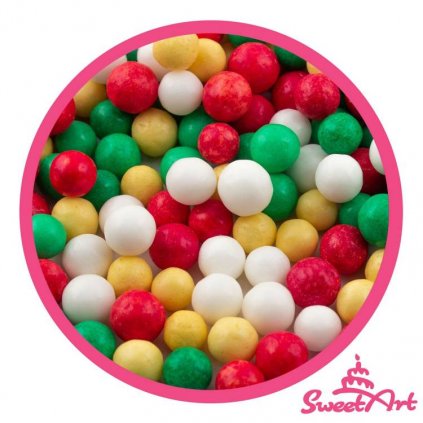SweetArt cukrové perly Golden Christmas mix 7 mm (80 g) ♡