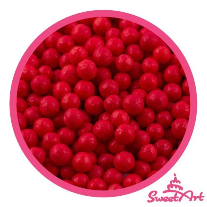 SweetArt cukrové perly červené 5 mm (80 g) ♡